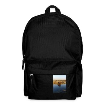 elephants at the water in Namibia Africa - Backpack - black - Front