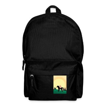 Katze reitet Pferd Minimal - Rucksack - Schwarz - Vorne