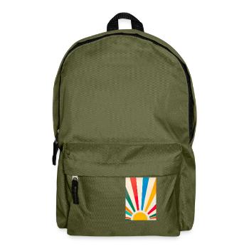 Minimalistische Sonne - Rucksack - Olivgrün - Vorne
