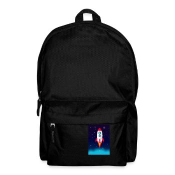 Fliegende Weltraumrakete - Rucksack - Schwarz - Vorne