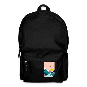Wald Berge Sonnenuntergang - Rucksack - Schwarz - Vorne