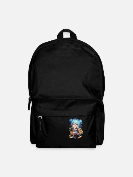 Mädchen mit Blumen - Rucksack - Schwarz