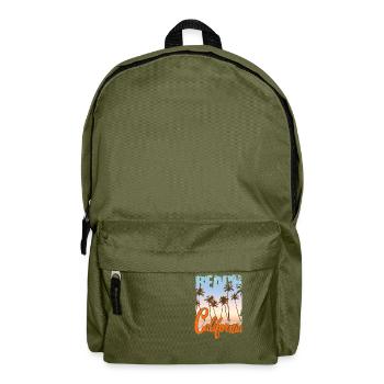 Vintage Blumen Strand Kalifornien Retro Garten USA - Rucksack - Olivgrün - Vorne