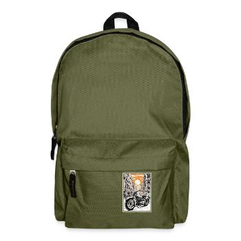 moto vintage style retro - Sac à dos - vert olive - Devant