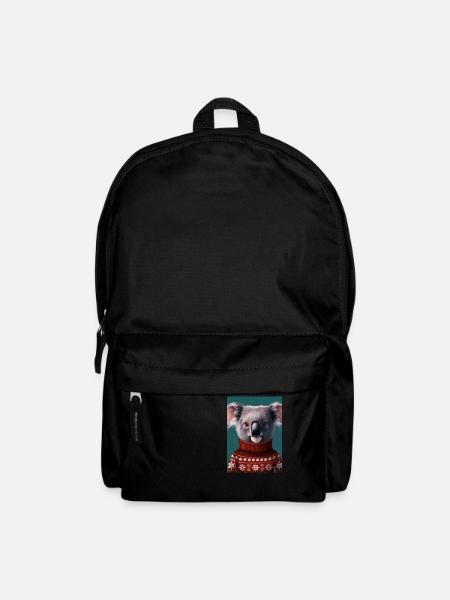 Koala im Weihnachtspullover - Rucksack - Schwarz