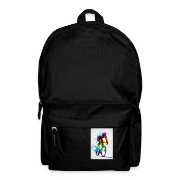 Rennrad Radfahrer Regenbogen - Rucksack - Schwarz - Vorne