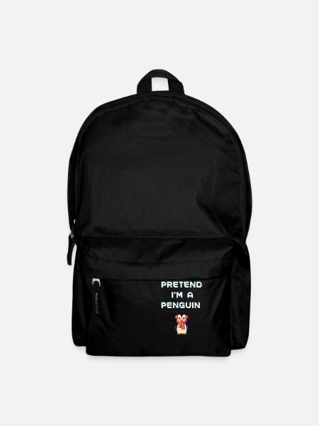 "Pretend I'm a Penguin" T-Shirt: Dive into Icy Adv - Backpack - black