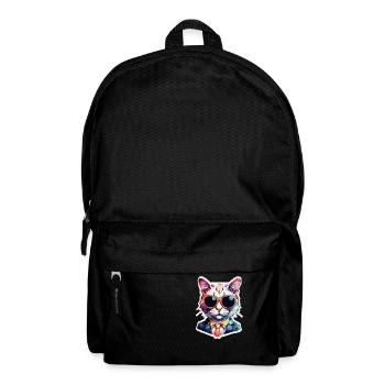 Cat Bezel - Cute Watercolor - Backpack - black - Front
