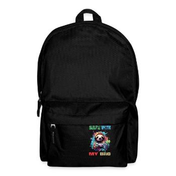 Witziges Gamer & Zocker Design mit Faultier - Rucksack - Schwarz - Vorne
