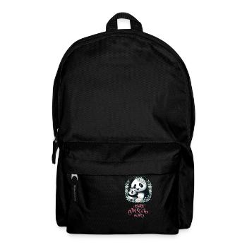 Meilleure maman de tous les temps, couronne florale d'amant de panda, je maman - Sac à dos - noir - Devant