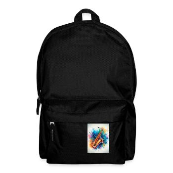 Watercolor saxophone - Backpack - black - Front