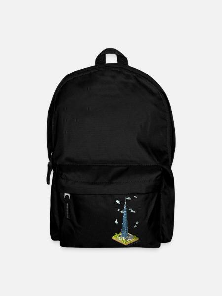 Geometric low poly Burj Khalifa - Backpack - black