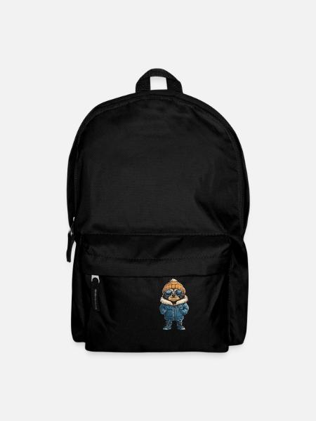 Faultier Winter Comic - Rucksack - Schwarz