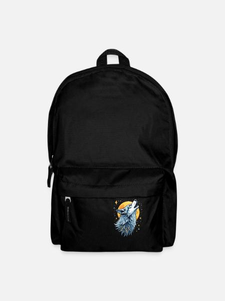 Herzlinie Wolf - Mond-Kunst - Rucksack - Schwarz