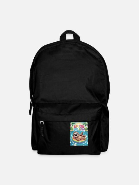 Faultier badet, Sommerferien, splish splash - Rucksack - Schwarz