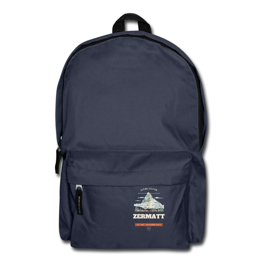Zermatt badge on a backpack, navy