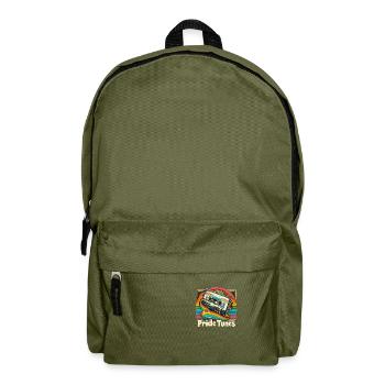 Pride Tunes Retro Cassette Design - Rucksack - Olivgrün - Vorne