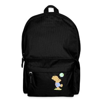 Bear boy playing with earth balloon. - Backpack - black - Front