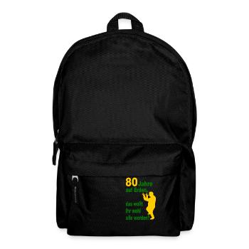 80. Geburtstag - 80 Jahre auf Erden - Rucksack - Schwarz - Vorne