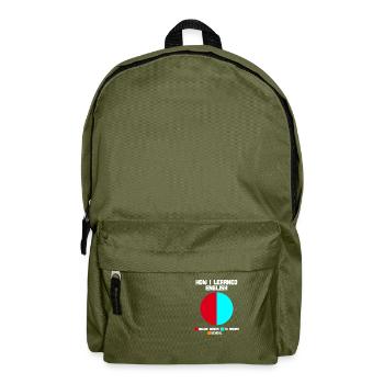 Anglais Série de langues étrangères Jeux Anime en ligne - Sac à dos - vert olive - Devant
