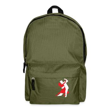 Dancing Silhouette Couple Dancers Romantic Dance - Backpack - olive green - Front