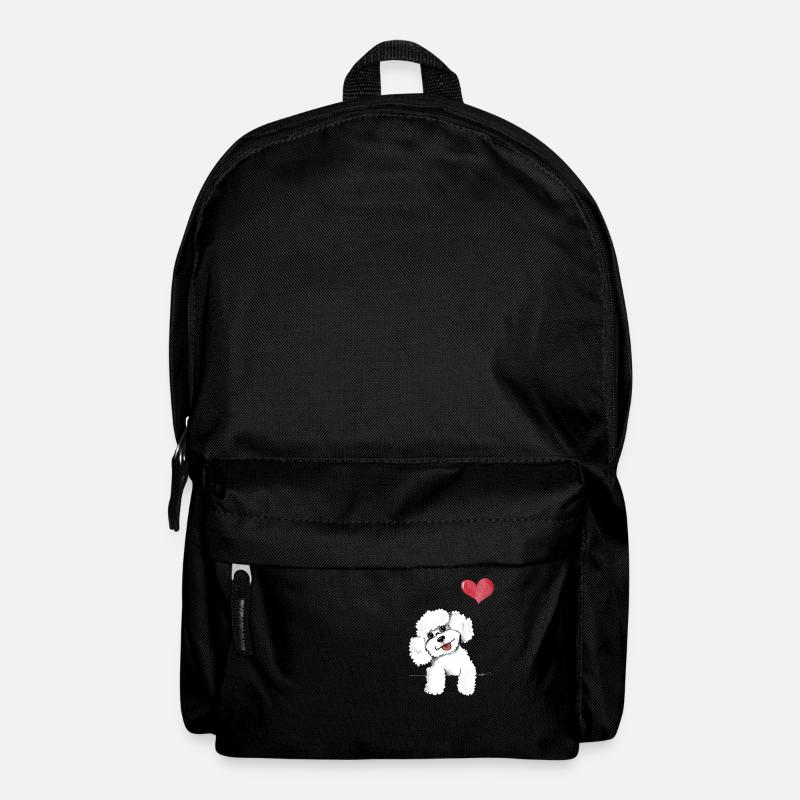 caniche blanc - Sac à dos - noir