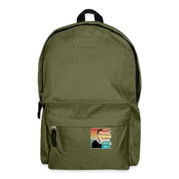 Never Underestimate The Power of A Girl With Book - Backpack - olive green - Front