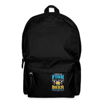 Fish + beer - Backpack - black - Front