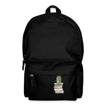 Frog Reading Books Literature Coffee - Backpack - black - Front