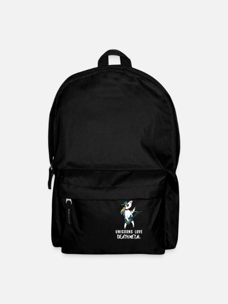 Unicorns Love Death Metal Heavy Metal Unicorn - Backpack - black