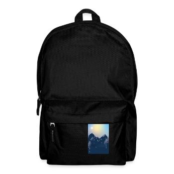 Berge mit See - Rucksack - Schwarz - Vorne