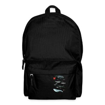 Patterns with whales and fish / underwater world - Backpack - black - Front