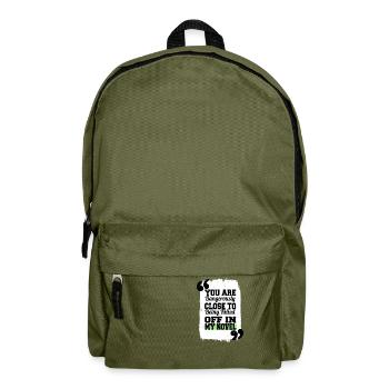 gift humor anniversary funny sayings literary - Backpack - olive green - Front