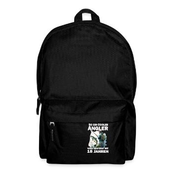 Angler 18 Geburtstag Angeln 18 Jahre Spruch - Rucksack - Schwarz - Vorne