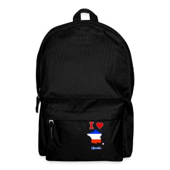 Map of France flag with the city of Ajaccio - Backpack - black - Front