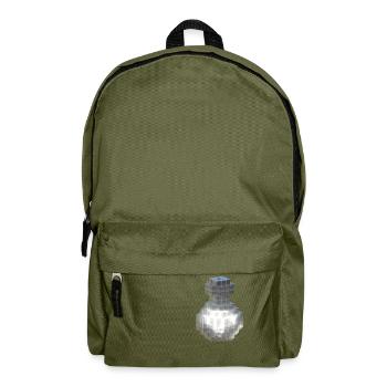 Flacon en cristal blanc avec potion blanche fluorescente - Sac à dos - vert olive - Devant