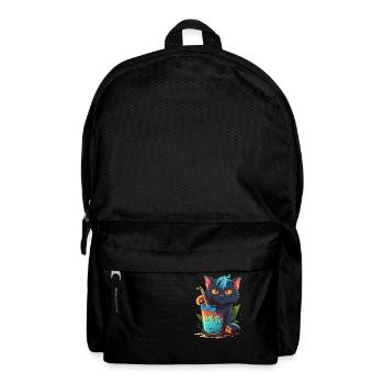 Super cute Cat drinks a cocktail - Backpack - black - Front