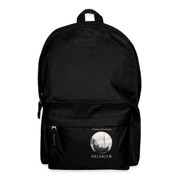 Viking ship sails to Valhalla with inscription - Backpack - black - Front