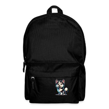 Karikatur Husky - Rucksack - Schwarz - Vorne