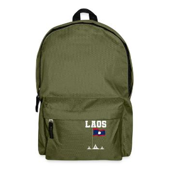 Laos Laote Laoten Flagge Tempel Lao I Geschenk - Rucksack - Olivgrün - Vorne