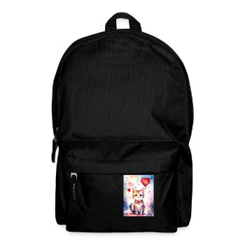 Katze Katze Niedliche Herzkatze - Rucksack - Schwarz - Vorne