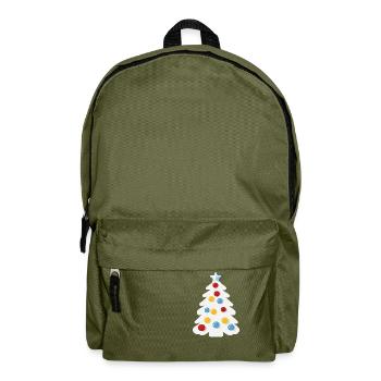 Verschneiter Weihnachtsbaum - Rucksack - Olivgrün - Vorne