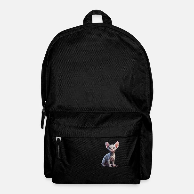 Cat porcelain sphynx - Backpack - black