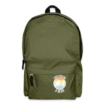 I Was Fighting A Bear Surgery Broken Arm Injury - Backpack - olive green - Front
