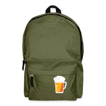 Beer Flask Mug Booze Bachelor Party 1 - Backpack - olive green - Front