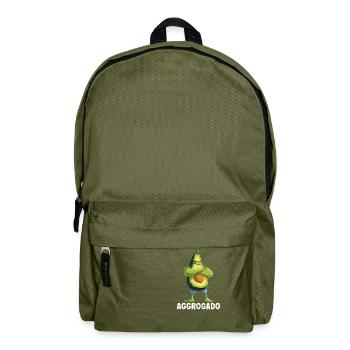 Avocado Aggrocado Vegan Essen Vegitarier Bio - Rucksack - Olivgrün - Vorne