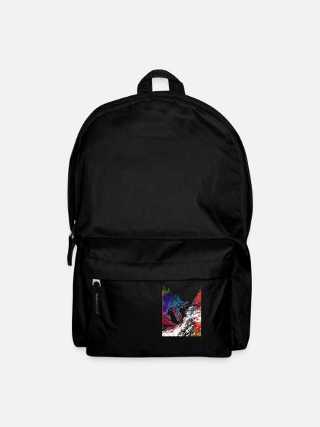 Mountainbiker Sport Kunst - Rucksack - Schwarz