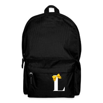 Letter L yellow bow - Backpack - black - Front