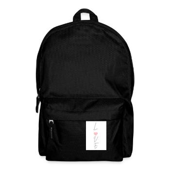 Love thin typography written vertically with heart - Backpack - black - Front