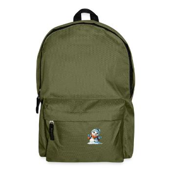 Schneemann für Kinder - Rucksack - Olivgrün - Vorne